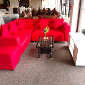 2pce Moc Suede Corner Lounge Suite with Ottoman