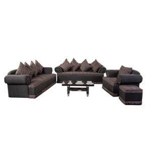 4pce Angie Lounge Suite Brown (available in plain grey fabric)