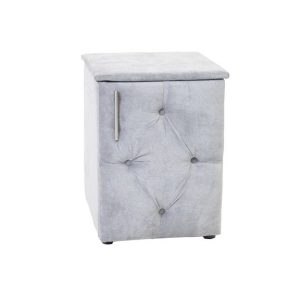 Bedside Pedestal Grey Velvet