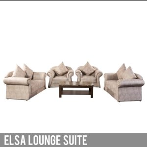 4pce Elsa Lounge Suite with Cushions (Cream)