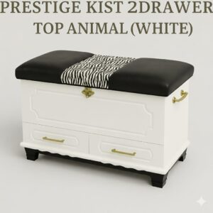 2drawer Prestige Kist Animal Print White