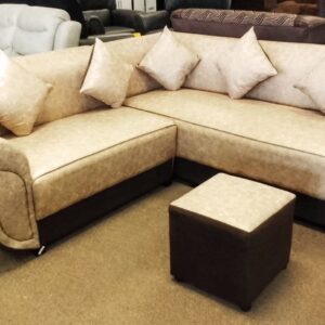 2pce Cassia Corner Lounge suite with ottoman(cream)